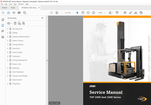 Crown Forklift TSP 1000 and 1500 Series Service Manual – PDF DOWNLOAD