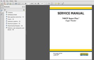 New Holland 740CF Super Flex Auger Header Service Repair Manual (47627581)
