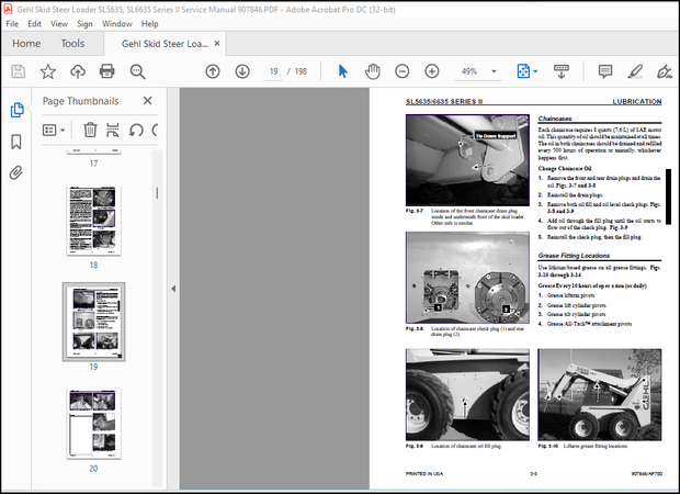 Gehl SL5635 &amp; SL6635 Series II Skid Loader Service Manual 907846 – PDF DOWNLOAD