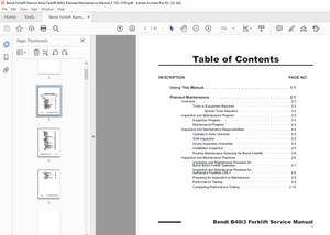 Landoll Bendi B40i3 NARROW AISLE FORKLIFT PLANNED MAINTENANCE MANUAL –  PDF DOWNLOAD