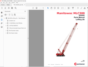 Manitowoc Crane MLC300 Luffing Jib Parts Manual SN 605692 - PDF
