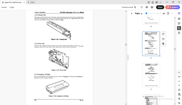 Epson Terminal Printer EPL-5600 Action Laser 1600 Service Manual - PDF DOWNLOAD