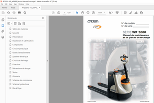 Crown Forklift SÉRIE WP 3000 Manuel de maintenance et de pièces de recharge – PDF DOWNLOAD