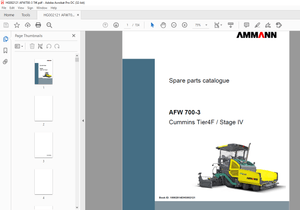 Ammann AFW700-3 sn HG002121 – STV5100E sn 3102151 Parts Manual - PDF