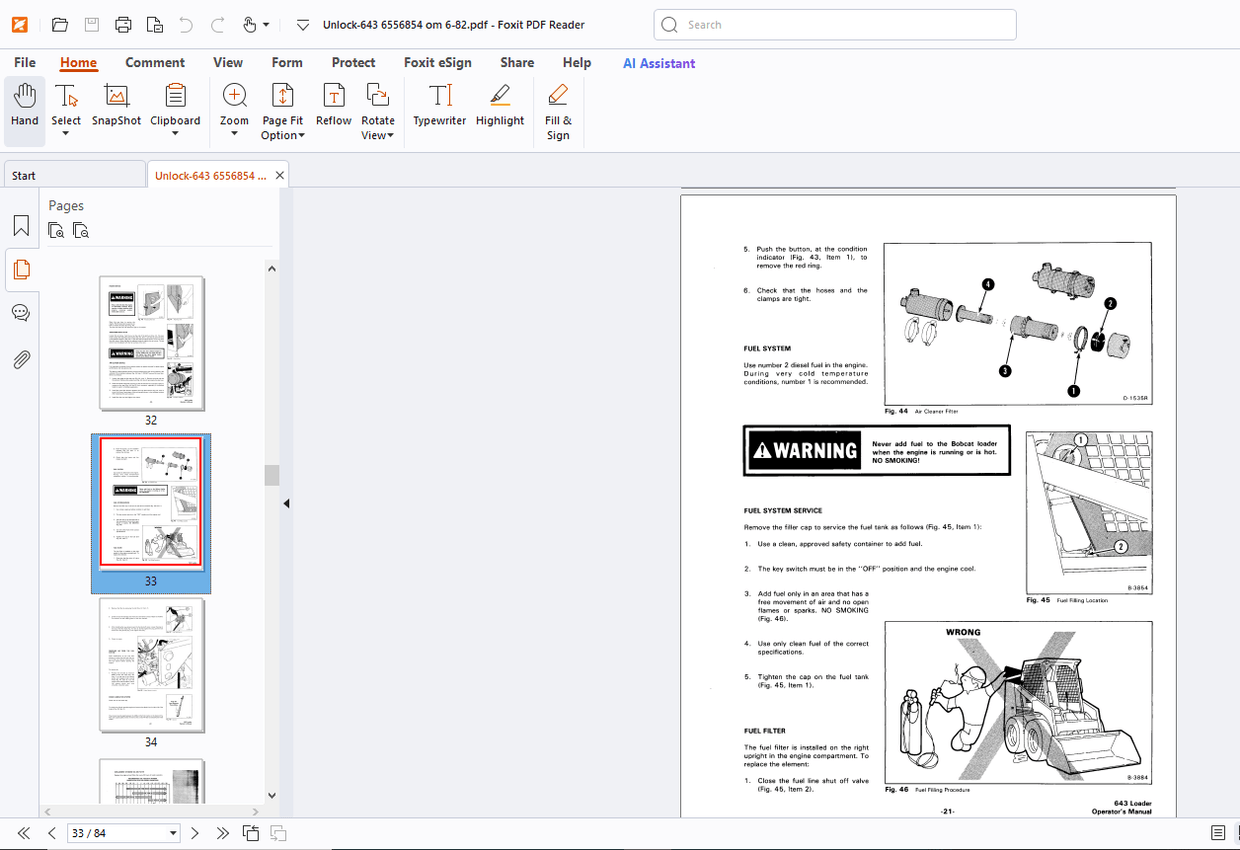 Bobcat 643 Operators Manual - PDF DOWNLOAD