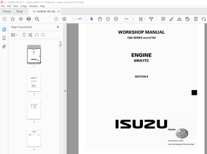 Isuzu 6WA1TC Engine C&amp;E-Series &amp; LV150 Workshop Manual - PDF DOWNLOAD 