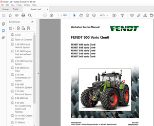 Fendt 900 Vario Gen6 Tractors DANA 980 Axle Service Manual – PDF DOWNLOAD