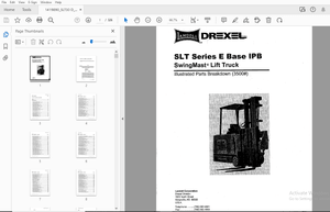 Drexel SLT Series E Base IPB SwingMast Lift Truck Parts Manual 1419890 – PDF DOWNLOAD
