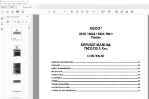 AGCO NA 8816 8824 8824-70Cm Planter Service Manual 79033135A – PDF DOWNLOAD