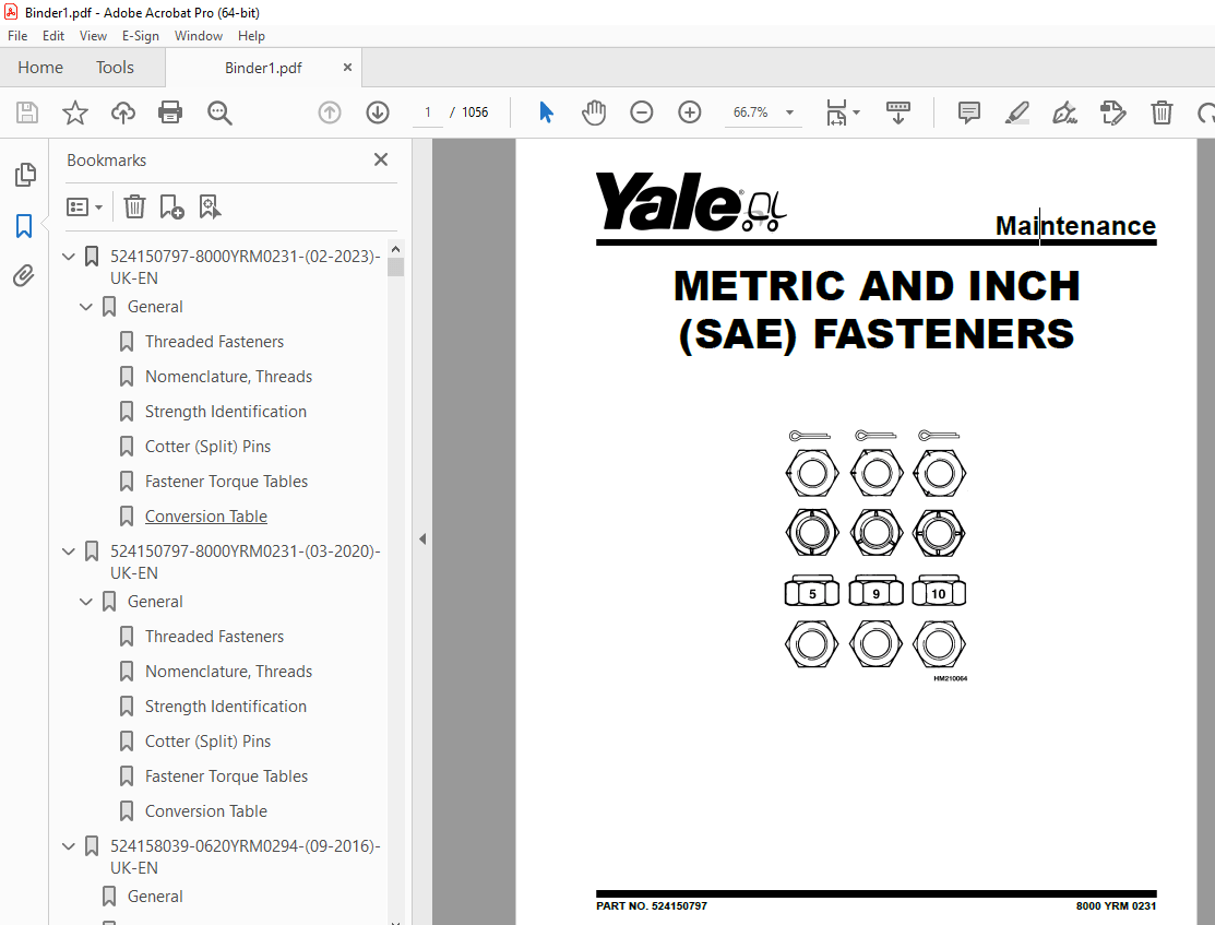 Yale Forklift C814 (ERC030-040AH) Service Manual – PDF DOWNLOAD