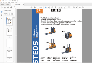 Still EK 10 Vertical order picking truck Spare Parts List Manual – PDF DOWNLOAD