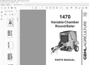 Gehl Variable Chamber Round Baler 1470 Service Parts Manual(908006) – PDF DOWNLOAD
