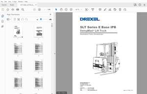 Drexel SLT Series E Base IPB SwingMast Lift Truck Parts Manual 1411282 – PDF DOWNLOAD