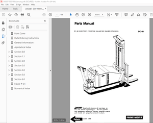BT Prime Mover SC-40 Electrical Counter Balanced Walkie Stacker Parts Manual - PDF DOWNLOAD