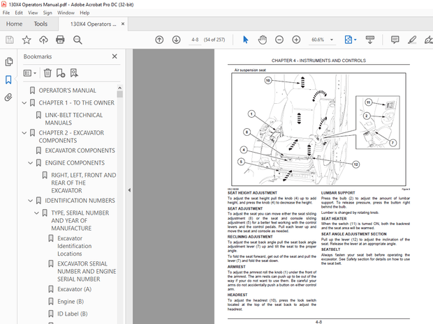 Link Belt 130X4 130X4 LC 130X4 DZ HYDRAULIC EXCAVATOR OPERATOR&#x27;S MANUAL - PDF DOWNLOAD