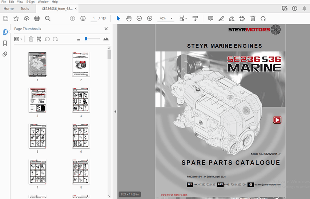 Steyr SE236S36 Marine Engines Parts Manual_682320001 – PDF DOWNLOAD