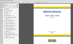 New Holland TD65F TD75F TD85F Tractor Service Repair Manual (47913163)
