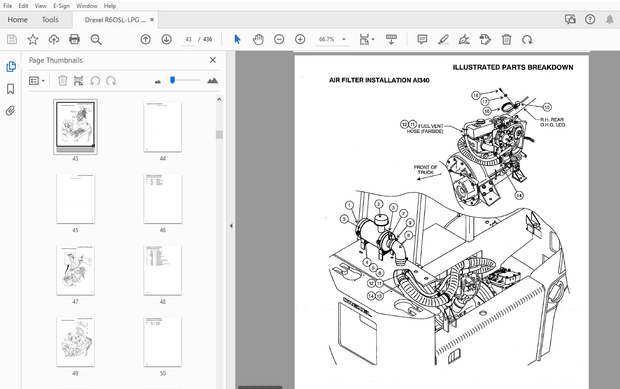 Drexel R60SL-LPG SwingMast Lift Truck Service &amp; Parts Manual 1409266 – PDF DOWNLOAD