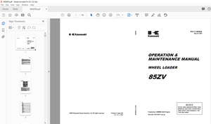 Kawasaki Wheel Loader 85ZV OPERATION &amp; MAINTENANCE MANUAL 93111-00242 - PDF DOWNLOAD
