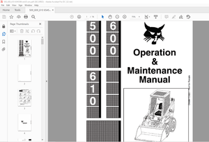 Bobcat 500 600 610 Loader Loader Operation &amp; Maintenance Manual 6545596 - PDF DOWNLOAD