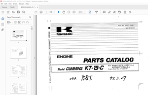 Kawasaki Cummins KT-19-C 115ZIII 115ZIV, IV-2 Authent 115ZA,A-2 Engine Parts Manual – PDF DOWNLOAD