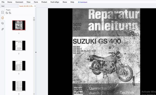 Suzuki GS 400 GS 400E GS 400 En Black Suzi GS 425 Reparaturanleitung – PDF DOWNLOAD
