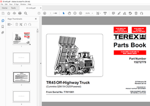 Terex TR45 Off-Highway Truck (Cummins QSK19-C525 Powered) Parts Manual - PDF DOWNLOAD 