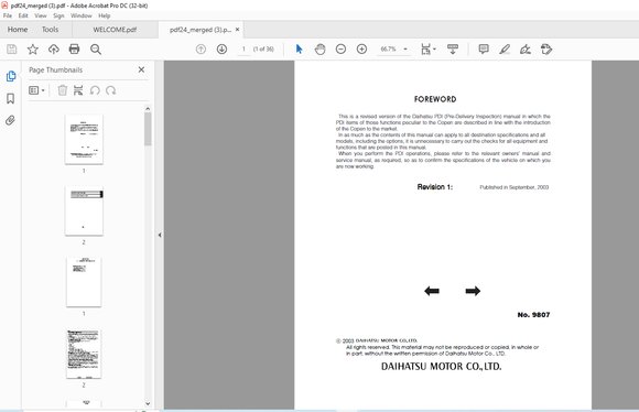 Daihatsu 9807 Passenger Vehicles Commercial Vehicles Pre-delivery Inspection Manual - PDF DOWNLOAD