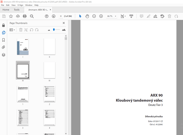 Ammann ARX 90 tandemový válec Dílenská prírucka 4122045 PDF DOWNLOAD