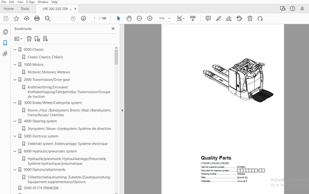 BT LPE200 LPE220 LPE250 Quality Parts Manual 6316494 – PDF DOWNLOAD