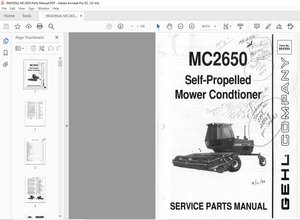 Gehl MC2650 Self-Propelled Mower Condtioner Service Parts Manual 904395 – PDF DOWNLOAD