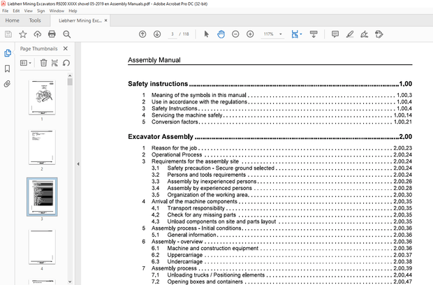 Liebherr R9200 Hydraulic Excavator Shovel attachment Assembly Manual – PDF DOWNLOAD