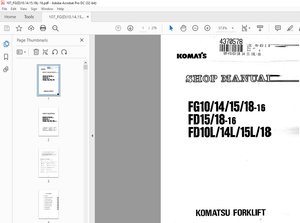 Komatsu FORKLIFT FGl0/14/15/18-1 &amp; FD15/18-1&amp; FD10L/14L/15L/18 Shop Manual - PDF DOWNLOAD
