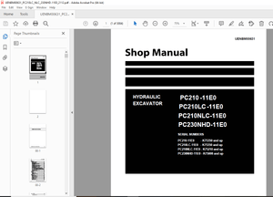 Komatsu PC210-11E0,PC210LC-11E0,PC210NLC-11E0,PC230NHD-11E0 Excavator Repair Manual UENBM00543-PDF 