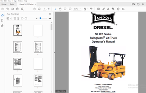 Drexel SL120 Series SwingMast Lift Truck Operator’s Manual – PDF