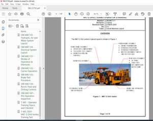 CAT Bucyrus Reedrill MK7-2 Drilling Equipment 2-Boom Drill Jumbo Operator Manual SN MK7-2-002 PDF 