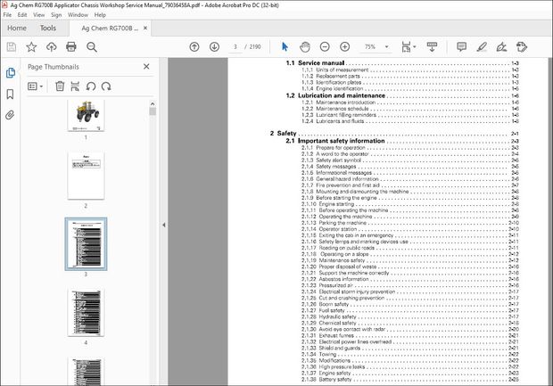 Ag Chem RG700B Applicator Chassis Workshop Service Manual_79036458A – PDF DOWNLOAD