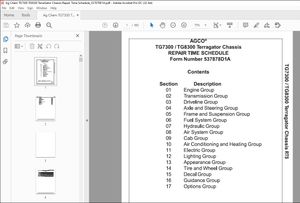 Ag Chem TG7300 TG8300 TerraGator Chassis Repair Time Schedule Manual_537878D1A – PDF DOWNLOAD