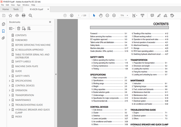 Hyundai R145CR-9 Crawler Excavator Operator’s Manual 2023 – PDF DOWNLOAD