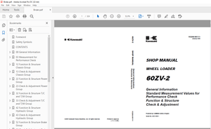 Kawasaki WHEEL LOADER 60ZV-2 SHOP Manual 93206-00111 - PDF DOWNLOAD