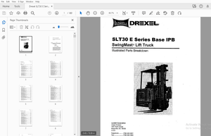 Drexel SLT30 E Series Base IPB SwingMast Lift Truck Parts Manual 1417751 - PDF DOWNLOAD