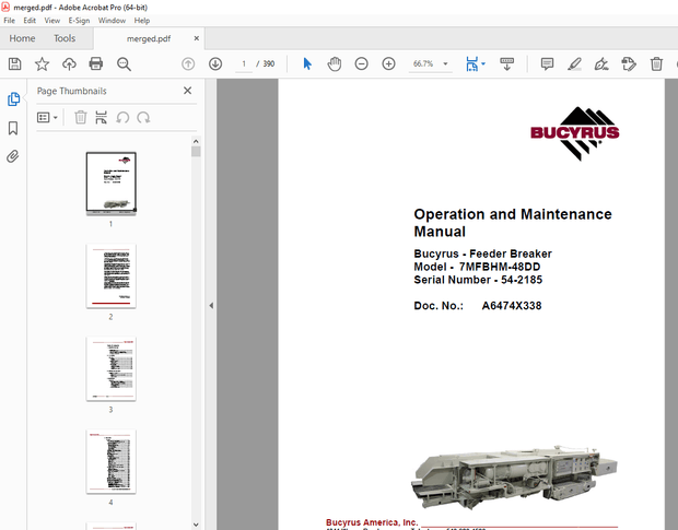 CAT Feeder Breaker 54-2185 Operation &amp; Maintenance Manual BI629489 - PDF DOWNLOAD
