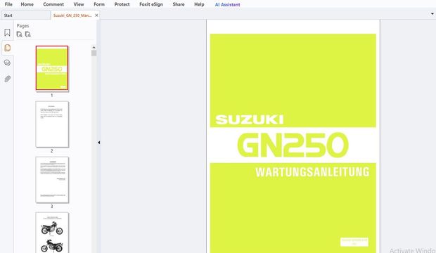 SUZUKI GN250 WARTUNGSANLEITUNG - PDF DOWNLOAD