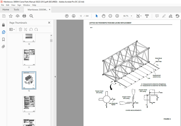 Manitowoc Traditional Crane 3000W Parts Manual SN 30223 - PDF