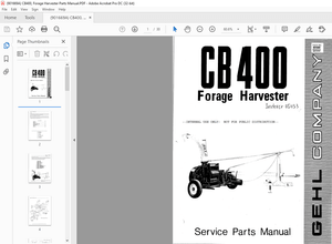 Gehl CB 400 Forage Harvester Service Parts Manual 901669A – PDF DOWNLOAD