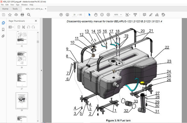 Belarus 1221.2 1221В.2 1221.3 1221.4 Tractor Disassembly &amp; Assembly Manual 1221-0000010 РРС – PDF 