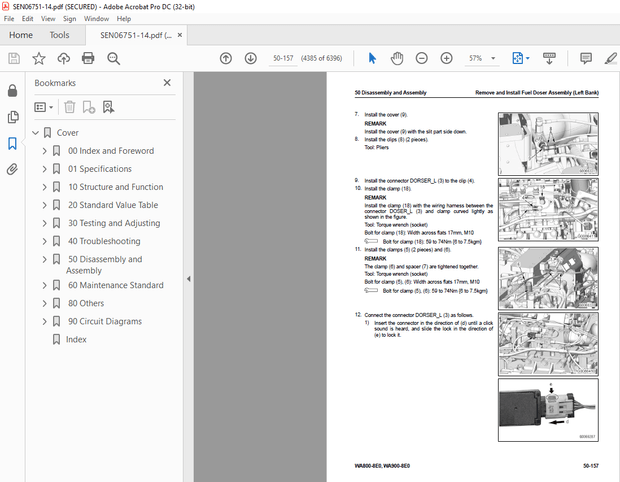 Komatsu WHEEL LOADER WA800-8E0 WA900-8E0SERVICE REPAIR WORKSHOP MANUALlSEN06751-14 PDF DOWNLOAD