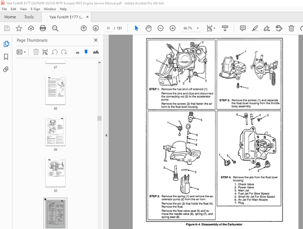 Yale Forklift E177 (GLPGDP 202530 RFTF Europe) FEF2 Engine Service Manual PDF