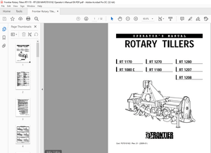 Frontier Rotary Tillers RT 1170 RT 1270 RT 1280 RT 1080 E RT 1180 RT 1207 OPERATOR’S MANUAL PDF