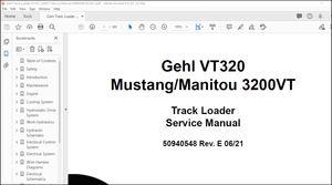 Gehl VT320 Mustang Manitou 3200VT Track Loader Service Manual 50940548 – PDF DOWNLOAD